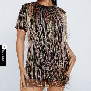 nasty gal beaded mini